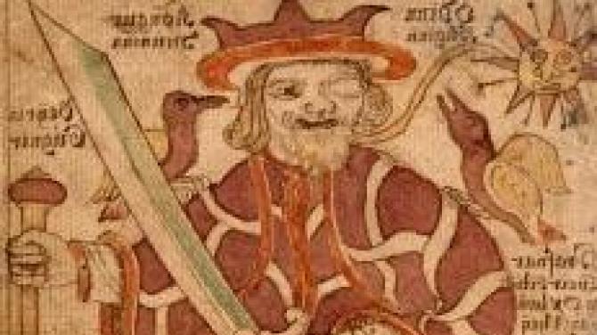 Odin (alebo Wotan), najvyšší boh v nemecko-škandinávskej mytológii